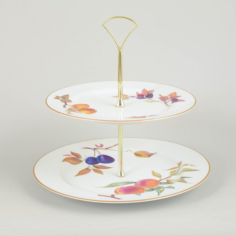 Royal Worcester Evesham, two-tier cake stand.