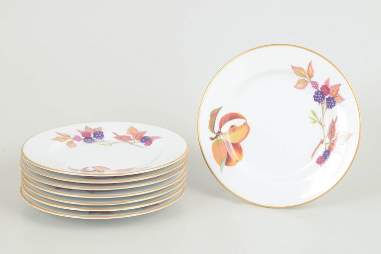 Royal Worcester Evesham, set of eight cake plates.