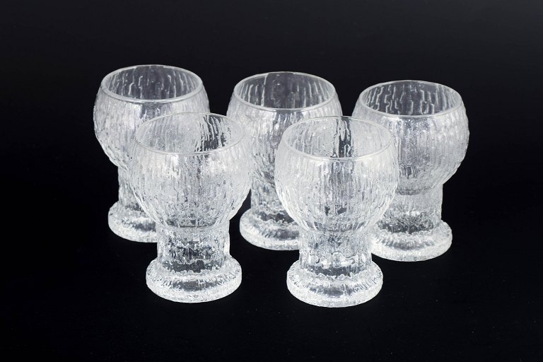 Timo Sarpaneva for Iittala, set of five schnapps glasses.