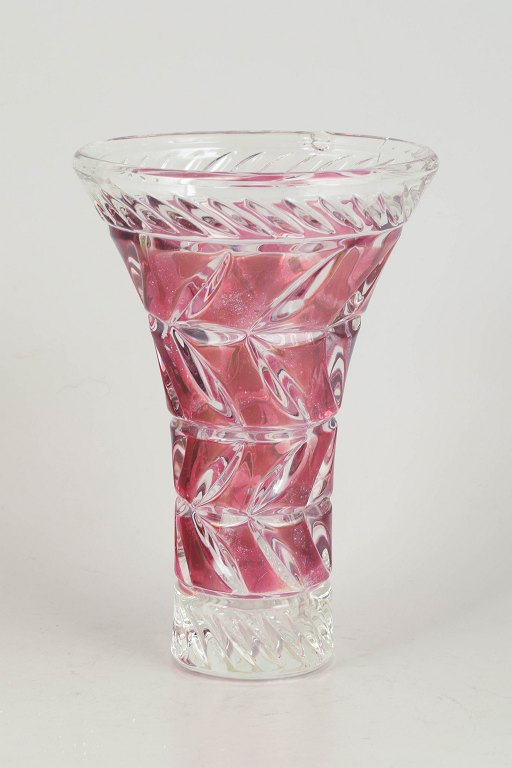 Bohemian crystal glass, vase.