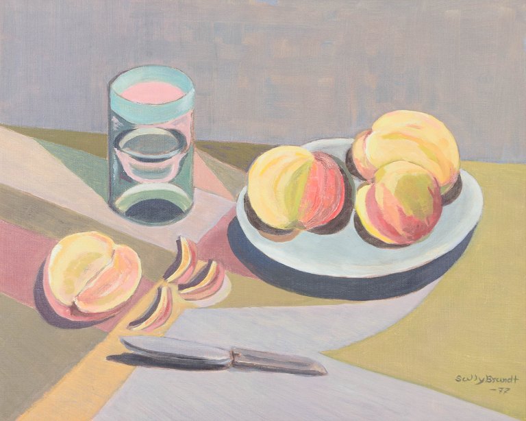 Sally Brandt, oil on canvas, listed Scandinavian artist.