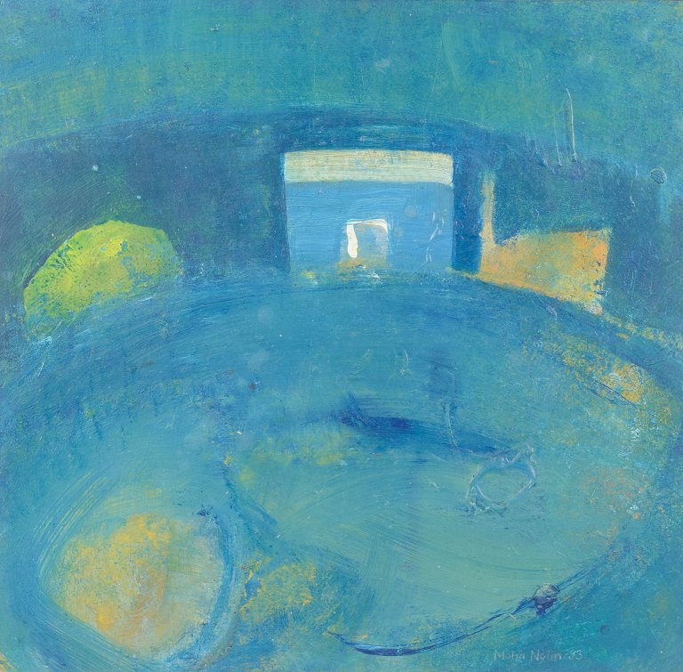 Mona Nylin, oil on board, listed Swedish visual artist.