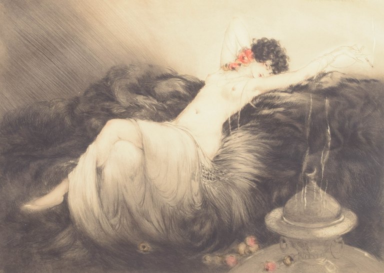 Louis Icart, etching, listed French artist.