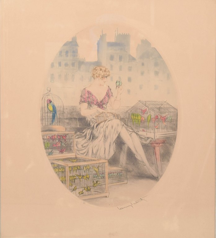 Louis Icart, etching, listed French artist.