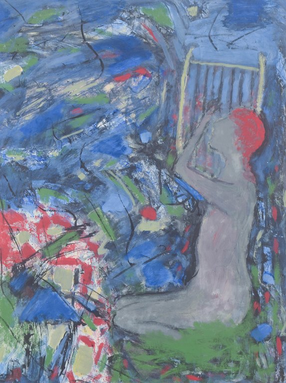 Viggo Loos, oil on board, listed Swedish visual artist.