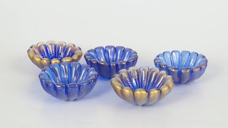 Murano set of five glass bowls.