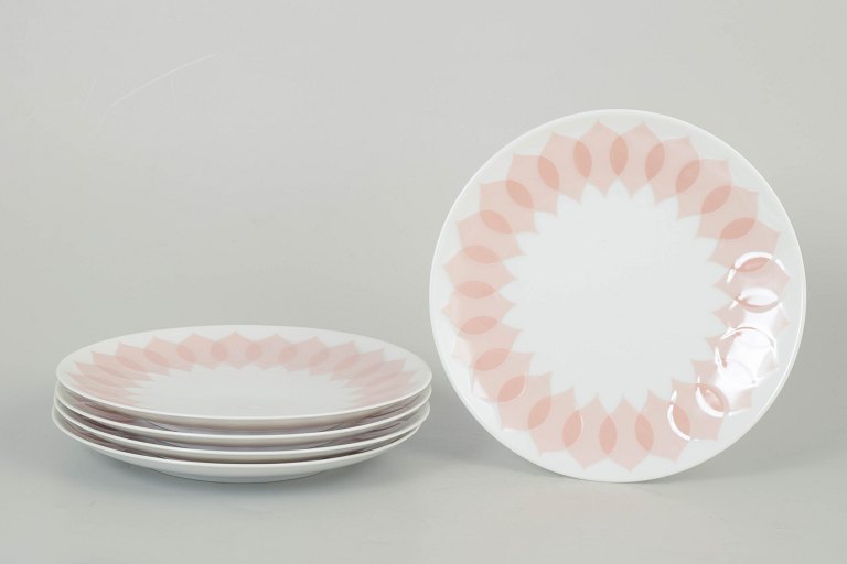 Bjørn Wiinblad for Rosenthal, set of five salad plates.