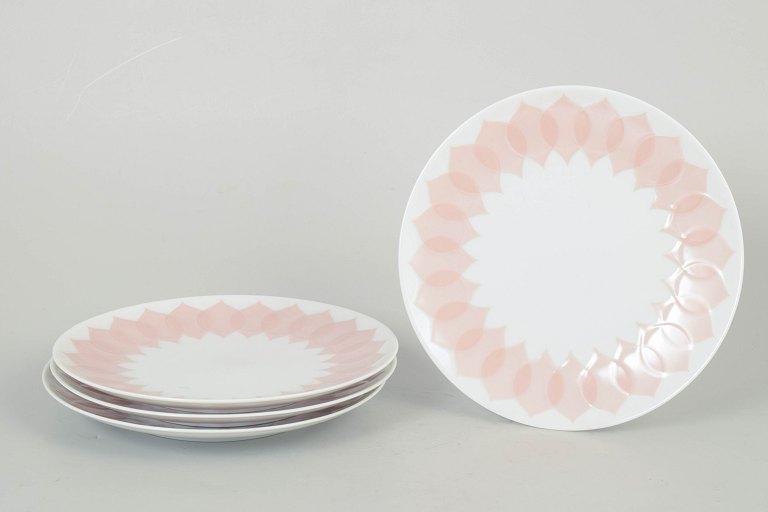 Bjørn Wiinblad for Rosenthal, set of four salad plates.