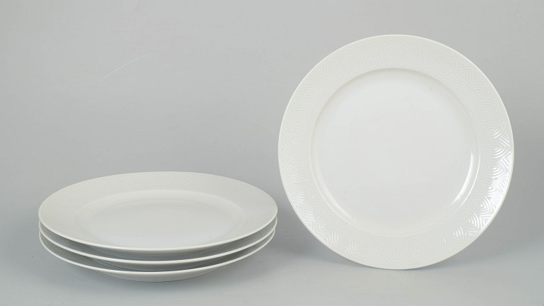 Axel Salto for Royal Copenhagen, set of four dinner plates.