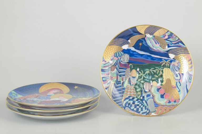 Jacqueline Lynd for Rörstrand, set of four Christmas plates.