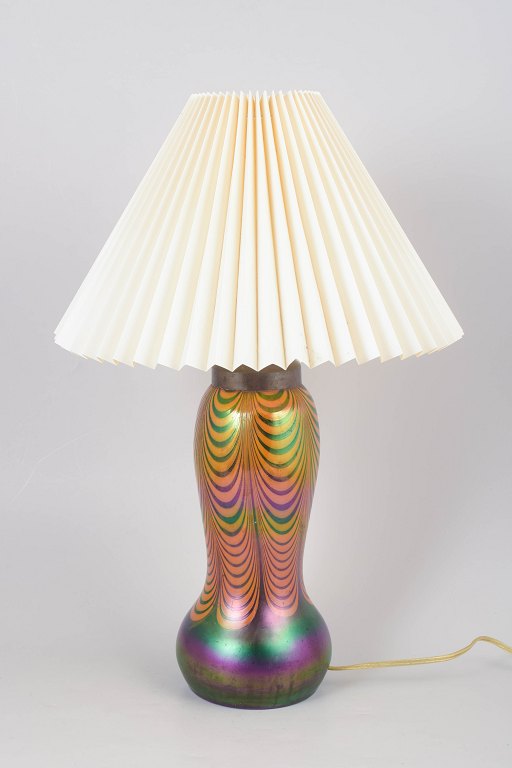 Wilhelm Kralik & Sohn table lamp with Le Klint shade.
