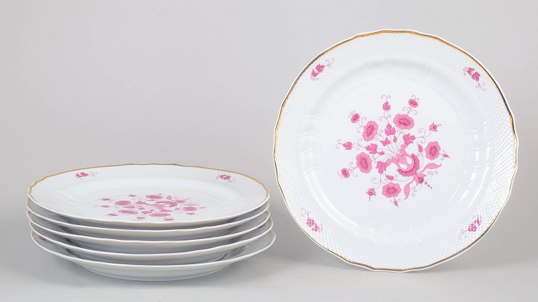 Hollóháza set of six dinner plates.