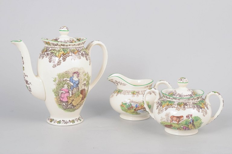 Copeland England Spodes Byron, coffee pot, sugar bowl and creamer.