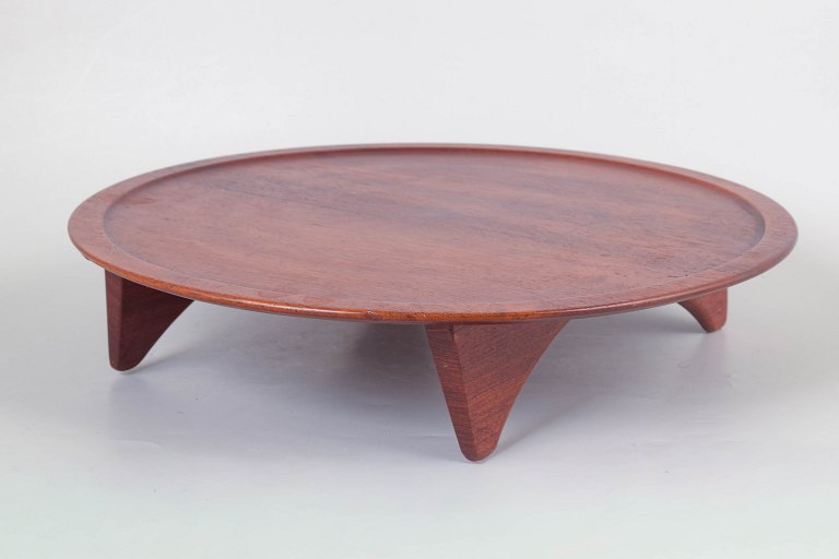 Jens H. Quistgaard for Dansk Designs, exotic wood serving tray with legs.