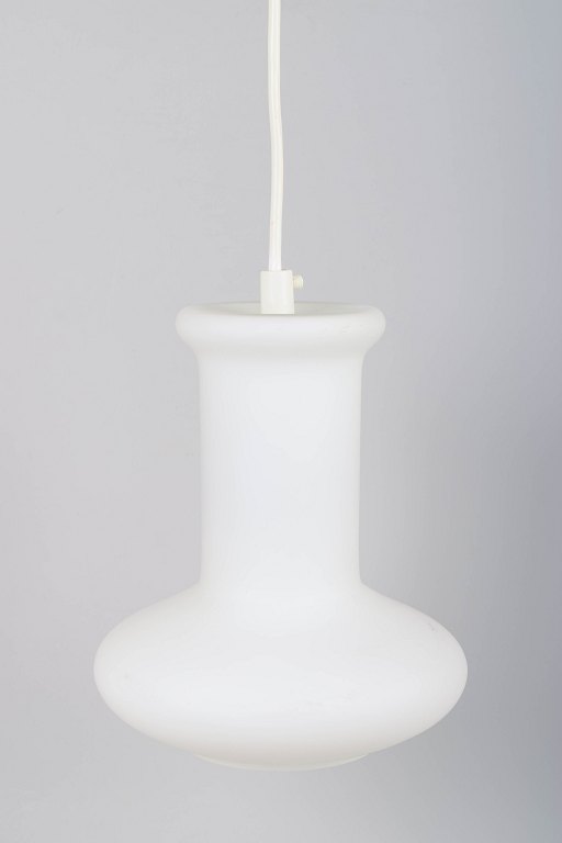 Holmegaard, white opaline glass ceiling lamp.