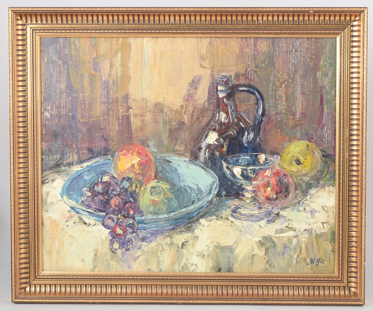 G.W. Hill, oil on canvas, listed Danish artist.