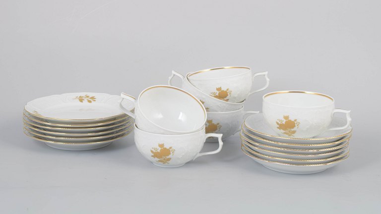 Rosenthal Classic Rose set of six teacups with matching saucers and six cake plates.