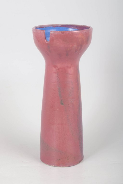 European studio ceramicist, tall vase.