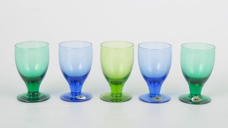 Monica Bratt for Reijmyre, set of five schnapps glasses.