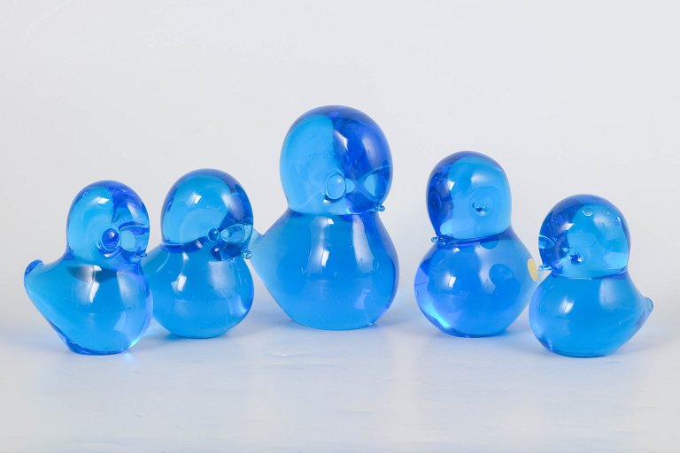 Josef Marcolin for FM Ronneby, set of five duck figurines.