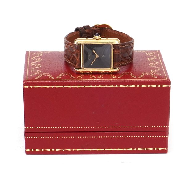 Cartier Tank Vermeil Quartz watch Ref 66001. Size: 21x27mm