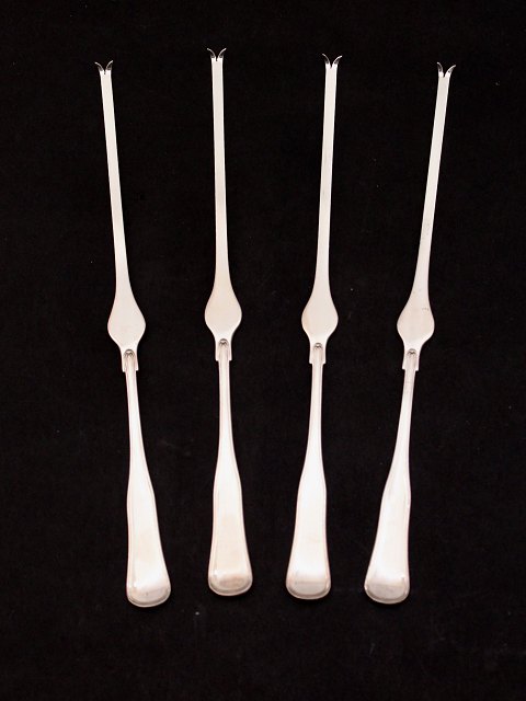 Set of 4 Old Danish lobster forks