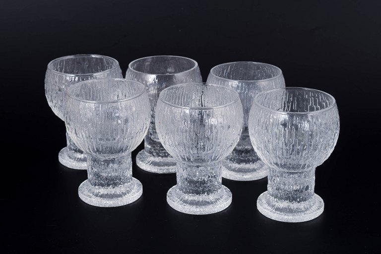 Timo Sarpaneva for Iittala, set of six liqueur glasses.