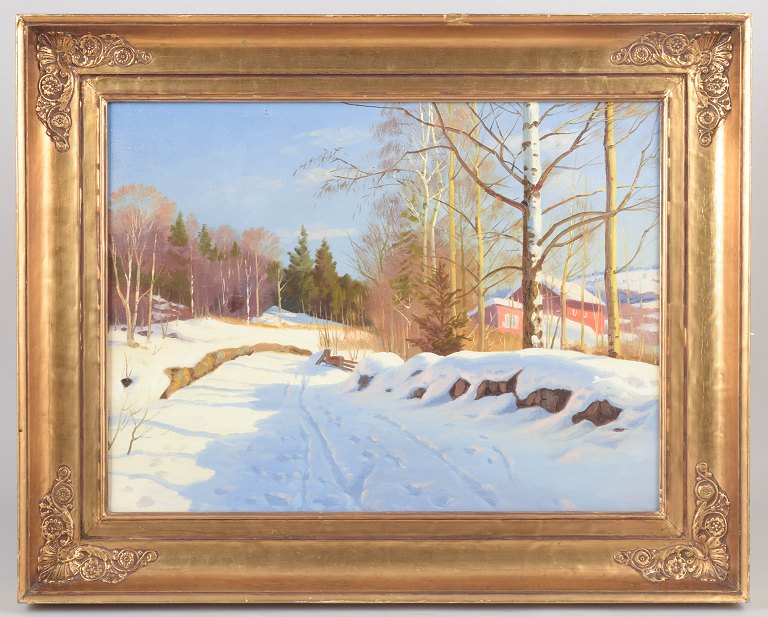 Danish landscape painting, oil on canvas.