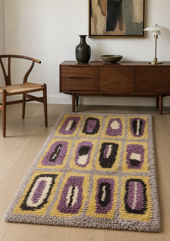 Swedish handwoven rya carpet.
