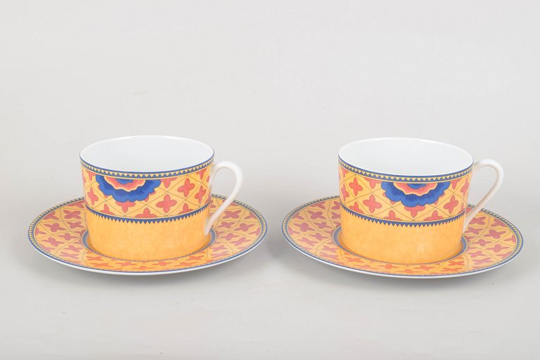 Laure Japy, pair of extra large breakfast cups with matching saucers.