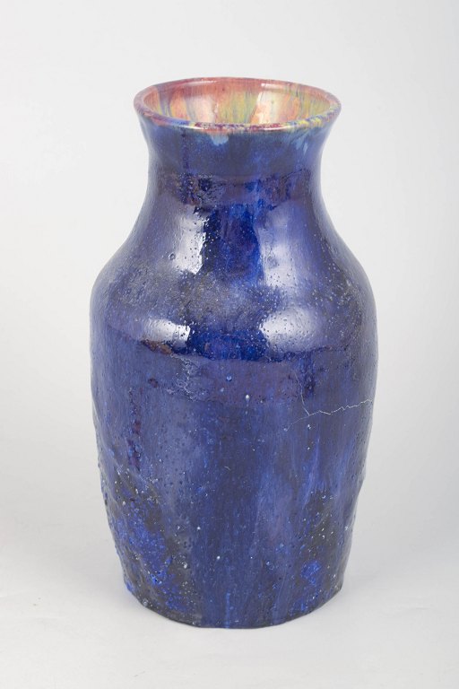 European studio ceramicist, unique stoneware vase.