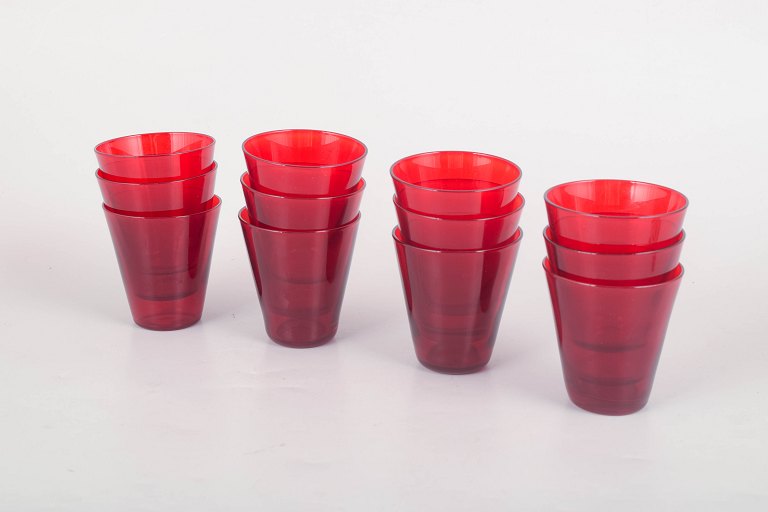 Set of twelve drinking glasses by Kaj Franck for Nuutajärvi Notsjö.