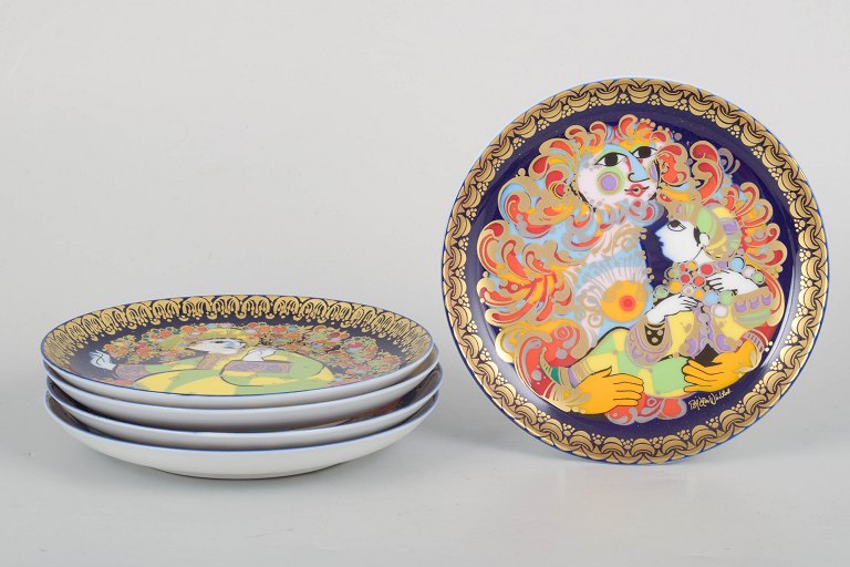 Bjørn Wiinblad for Rosenthal, set of five plates.