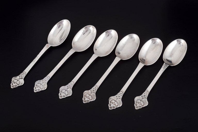 Evald Nielsen, set of six dessert spoons.