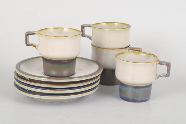 Jens Harald Quistgaard for Bing & Grøndahl, set of four coffee cups with saucers.