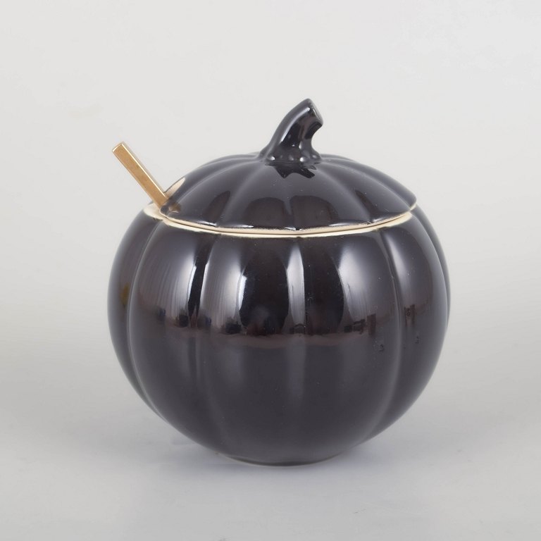 Aluminia, jam jar with spoon.