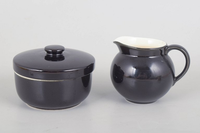 Aluminia, sugar bowl and creamer.