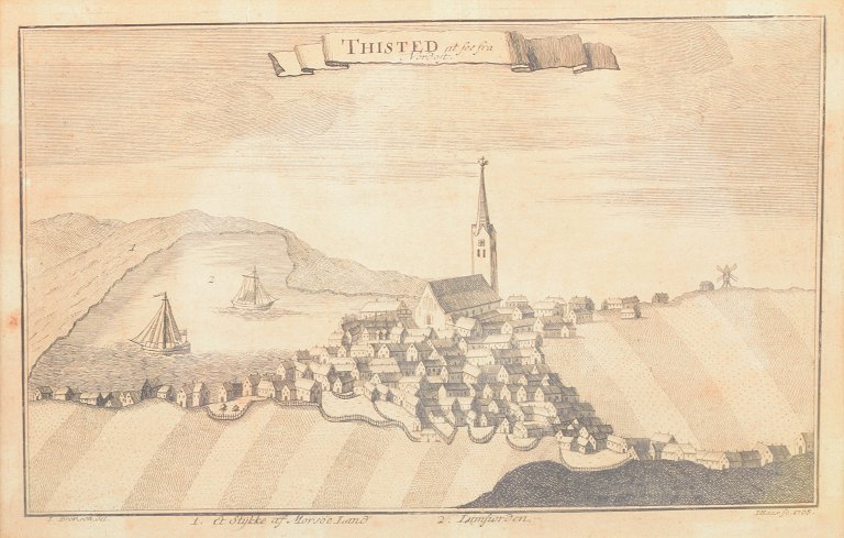 Thisted, copper engraving on paper, Brorson, 1768.