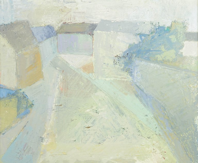 Pierre Forssell, modernist cityscape, listed Swedish artist and designer.