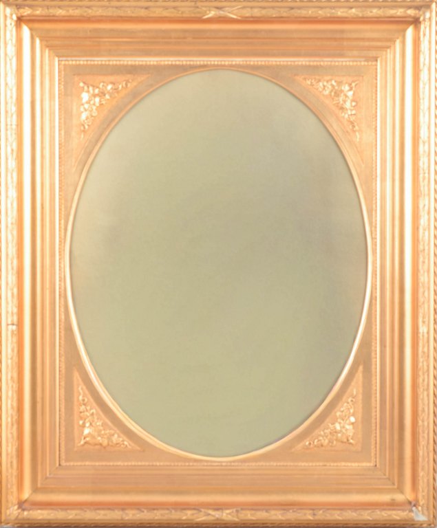 Valdemar Kleis, gilt oval picture frame, Danish frame maker.