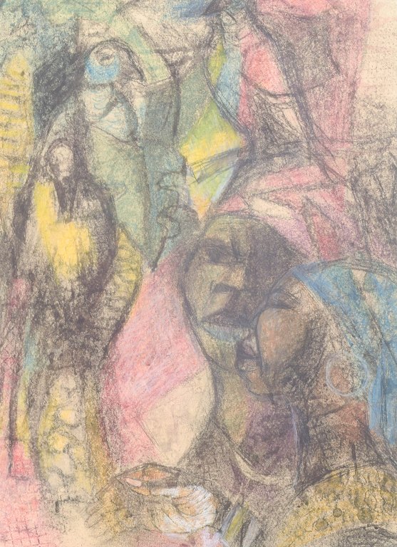 Wim Bosma (att.), pastel on paper, listed Dutch visual artist.