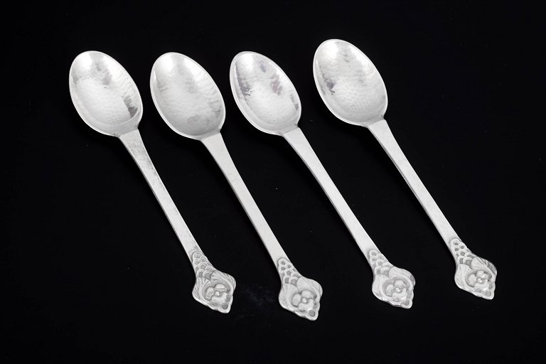 Evald Nielsen, set of four coffee spoons.