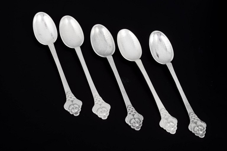 Evald Nielsen, set of five teaspoons.