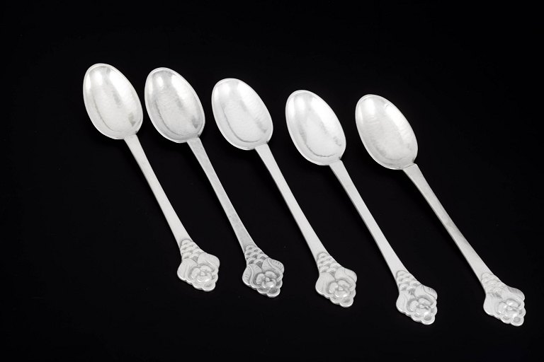 Evald Nielsen, set of five teaspoons.