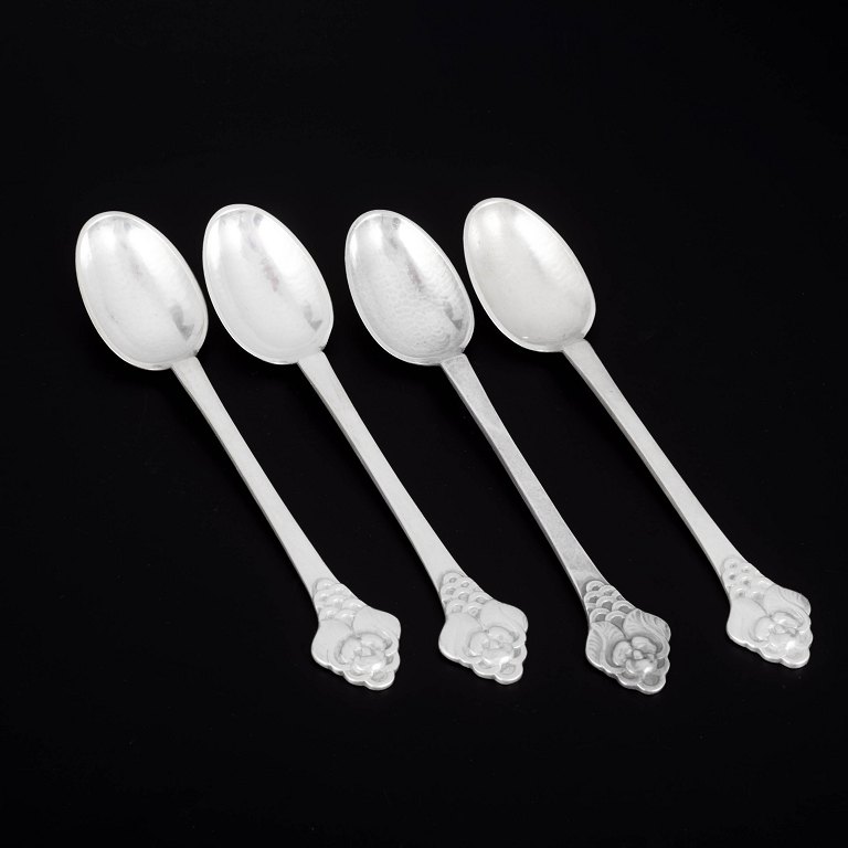 Evald Nielsen, set of four teaspoons.