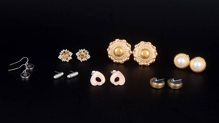 Set of Seven Pairs of Vintage Ear Clips / Earrings. Bijouterie. 20th Century.