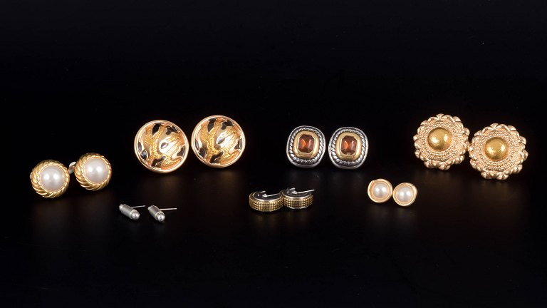 Set of Seven Pairs of Vintage Ear Clips / Earrings. Bijouterie. 20th Century.