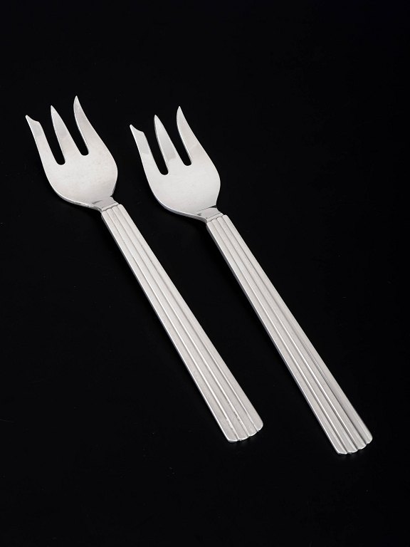 Georg Jensen Bernadotte, pair of cake forks.