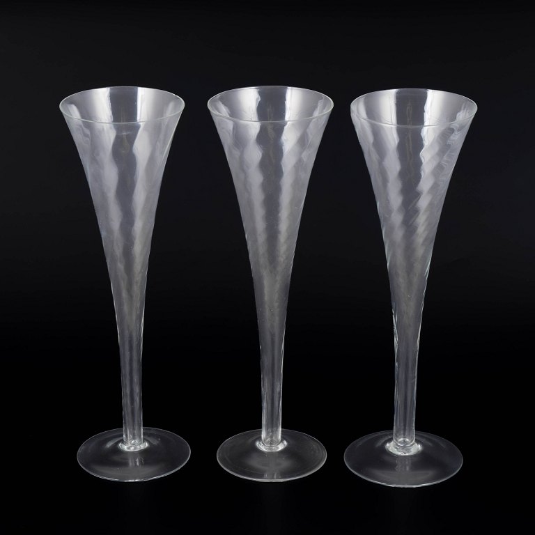 Set of three Swedish Champagne Glasses