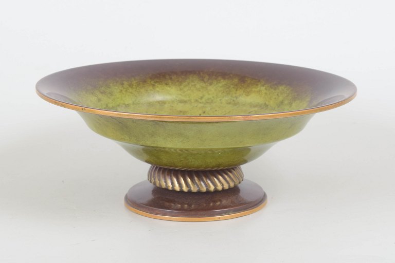 Ildfast, large Danish Art Deco bronze bowl.